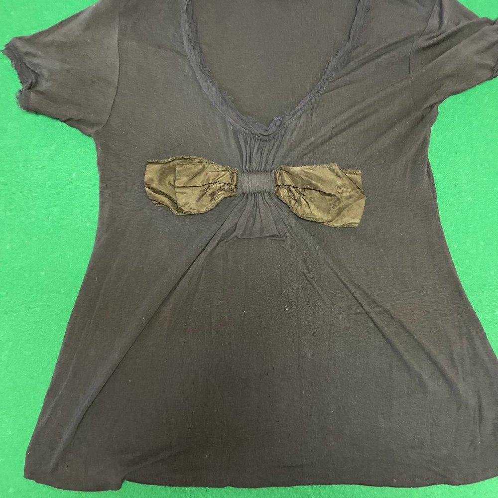 Lanvin original Paris, Black blouse with the black bow in front,